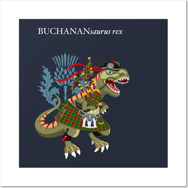 Clanosaurus Rex BUCHANANsaurus Rex Buchannan Buchanan MODERN Family Tartan Wall Art by BullShirtCo